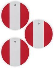 Flag Peru Circle Ornament (Wood tile