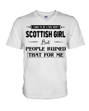 Scottish Girl - But People Ruined V-Neck T-Shirt tile