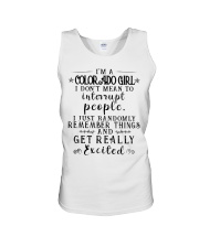 Colorado girl mean to interrupt - get excited Unisex Tank tile