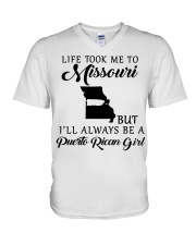 LIFE TOOK ME TO MISSOURI BE A PUERTO RICAN GIRL V-Neck T-Shirt tile
