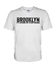 Brooklyn - My Story Begins V-Neck T-Shirt tile