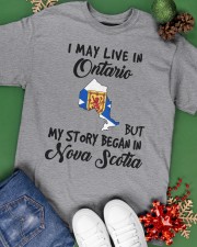 Began In Nova Scotia - Live In Ontario Classic T-Shirt apparel-classic-tshirt-lifestyle-back-69