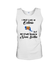 Began In Nova Scotia - Live In Ontario Unisex Tank tile
