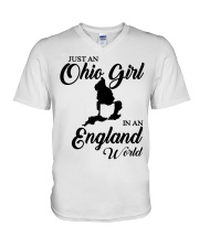 OHIO GIRL IN ENGLAND V-Neck T-Shirt tile