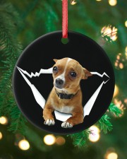 Chihuahua Circle ornament - single (porcelain) custom-circle-ornament-single-porcelain-lifestyle-11