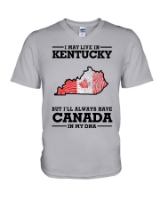 LIVE IN KENTUCKY CANADA IN MY DNA V-Neck T-Shirt tile