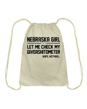 Nebraska girl let me check my giveshitometer Drawstring Bag tile