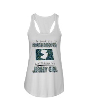 Jersey Girl Life Took Me To North Dakota Ladies Flowy Tank tile