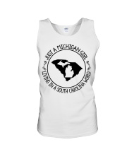 MICHIGAN GIRL LIVING IN SOUTH CAROLINA Unisex Tank tile