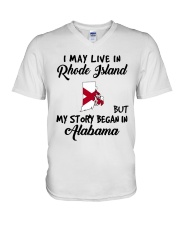 Began In Alabama - Live In Rhode Island V-Neck T-Shirt tile