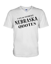 I Speak Fluent Nebraska Quotes V-Neck T-Shirt tile