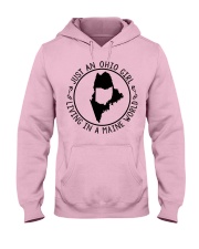 OHIO GIRL LIVING IN MAINE Hooded Sweatshirt front