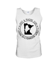 MAINE GIRL LIVING IN MINNESOTA Unisex Tank tile