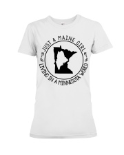 MAINE GIRL LIVING IN MINNESOTA Premium Fit Ladies Tee tile