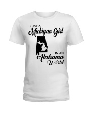 MICHIGAN GIRL IN ALABAMA Ladies T-Shirt tile