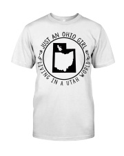 OHIO GIRL LIVING IN UTAH Classic T-Shirt tile