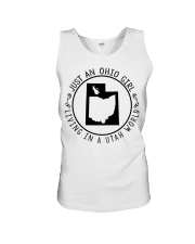 OHIO GIRL LIVING IN UTAH Unisex Tank tile