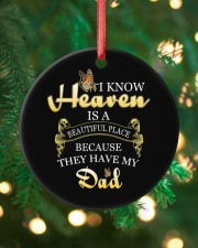 Heaven They Have My-Dad Circle ornament - single (porcelain) custom-circle-ornament-single-porcelain-lifestyle-11