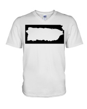 MAP PUERTO RICO IN KANSAS V-Neck T-Shirt tile