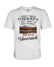 Pack My Bags - Go To Vermont V-Neck T-Shirt tile