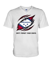 Don't Forget Your Roots - Arkansas V-Neck T-Shirt tile