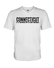 Connecticut - My Story Begins V-Neck T-Shirt tile