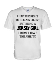 New Jersey girl didn't have the ability V-Neck T-Shirt tile