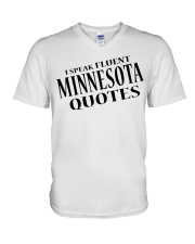 I Speak Fluent Minnesota Quotes V-Neck T-Shirt tile