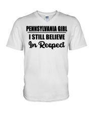 Pennsylvania Girl I Still Believe In Respect V-Neck T-Shirt tile