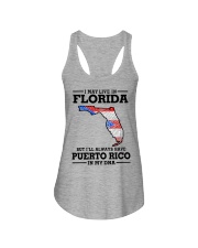 LIVE IN FLORIDA PUERTO RICO IN MY DNA Ladies Flowy Tank tile