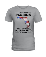 LIVE IN FLORIDA PUERTO RICO IN MY DNA Ladies T-Shirt tile
