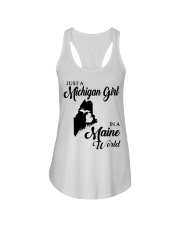 MICHIGAN GIRL IN MAINE Ladies Flowy Tank tile