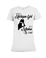 MICHIGAN GIRL IN MAINE Premium Fit Ladies Tee tile