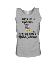 Began In British Columbia - Live In Alberta Unisex Tank tile