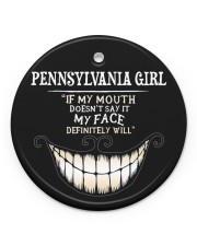 If My Mouth Pennsylvania Girl Circle ornament - single (porcelain) front