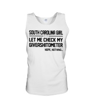 South Carolina girl let me check giveshitometer Unisex Tank tile