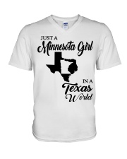 MINNESOTA GIRL IN TEXAS V-Neck T-Shirt tile