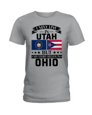LIVE IN UTAH BUT BEGAN IN OHIO Ladies T-Shirt tile