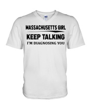 Massachusetts Girl - I'm Diagnosing V-Neck T-Shirt tile