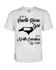 PUERTO RICAN GIRL IN NORTH CAROLINA V-Neck T-Shirt tile