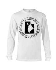 MAINE GIRL LIVING IN UTAH Long Sleeve Tee tile