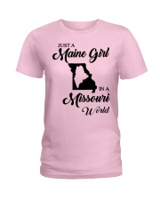 MAINE GIRL IN MISSOURI Ladies T-Shirt front