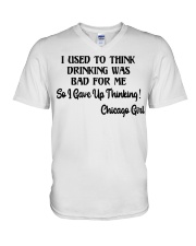 Chicago Girl Gave Up Thinking V-Neck T-Shirt tile