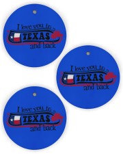 Love You To Texas Circle Ornament (Wood tile