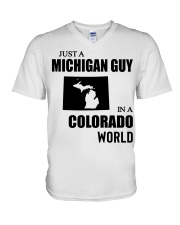 MICHIGAN GUY IN COLORADO V-Neck T-Shirt tile