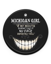 If My Mouth Michigan Girl Circle ornament - single (porcelain) front