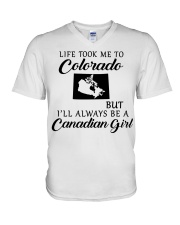 LIFE TOOK ME TO COLORADO BE A CANADIAN GIRL V-Neck T-Shirt tile