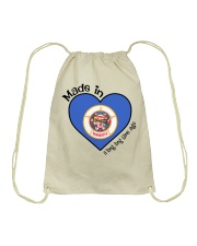 Heart made in Minnesota Drawstring Bag tile