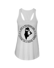 MICHIGAN GIRL LIVING IN MAINE Ladies Flowy Tank tile
