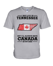 LIVE IN TENNESSEE CANADA IN MY DNA V-Neck T-Shirt tile